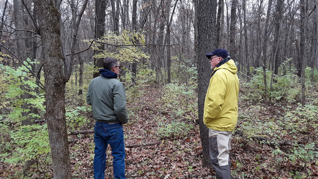 Dave talking with Andy, the current landowner of the Dee Hinds Conservation Easement.